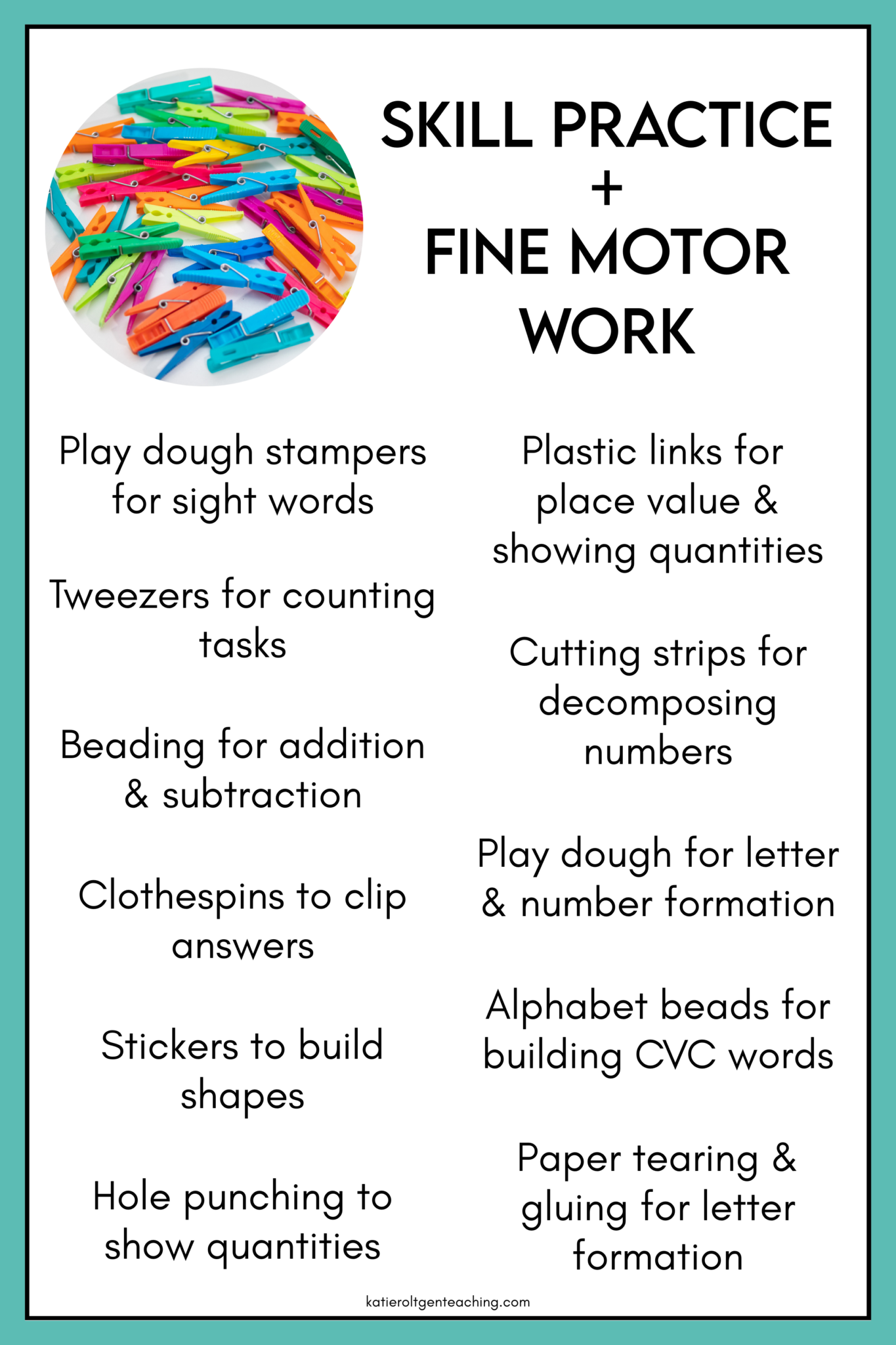 Fine Motor Activities for Kindergarten Teachers - Katie Roltgen Teaching