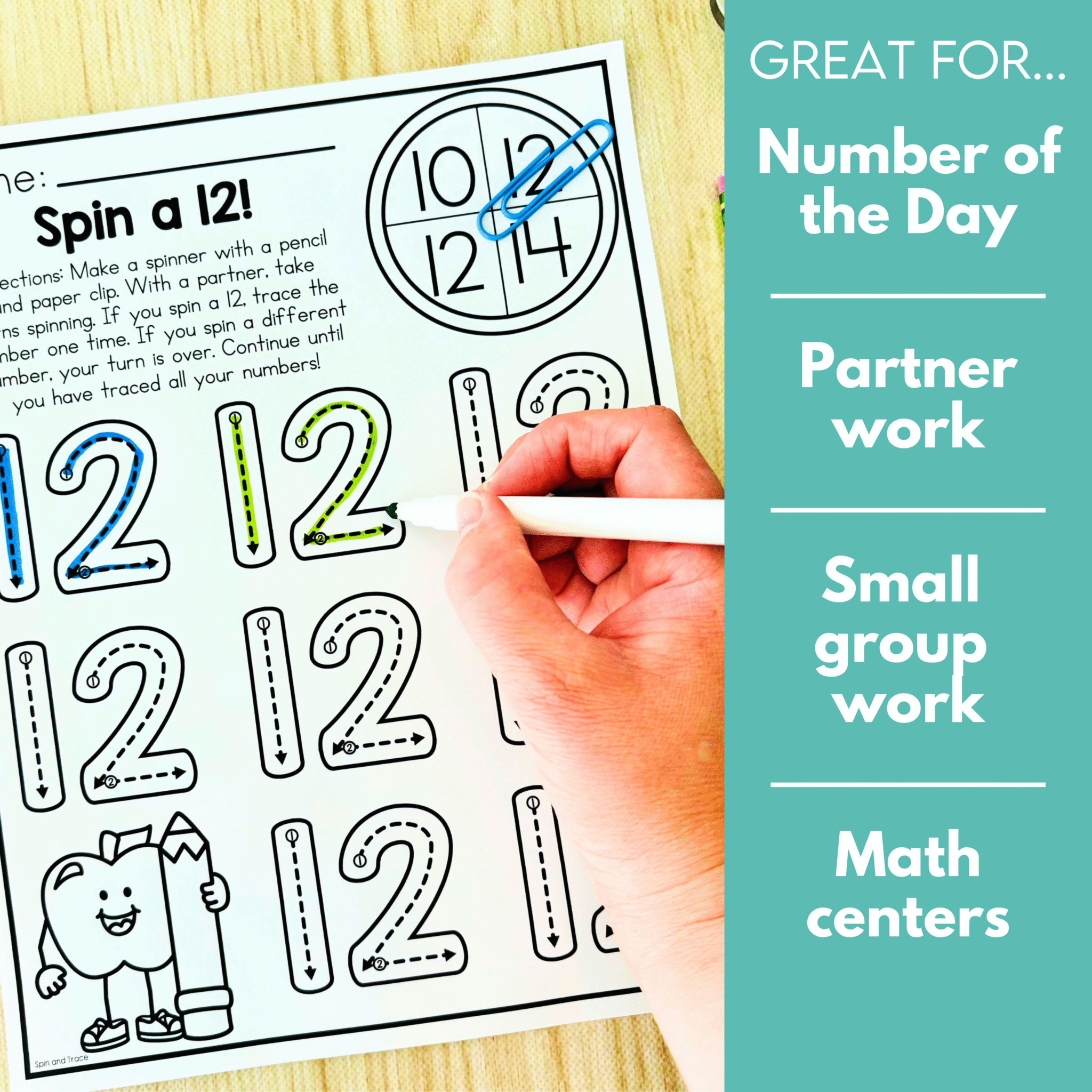 Numbers 1-20 Activities: Spin and Trace - Katie Roltgen Teaching