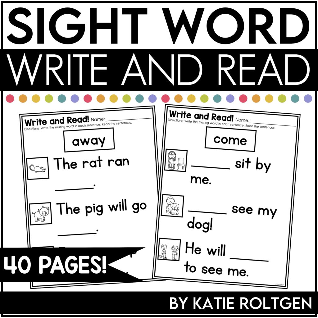 Sight Word Write and Read - Katie Roltgen Teaching