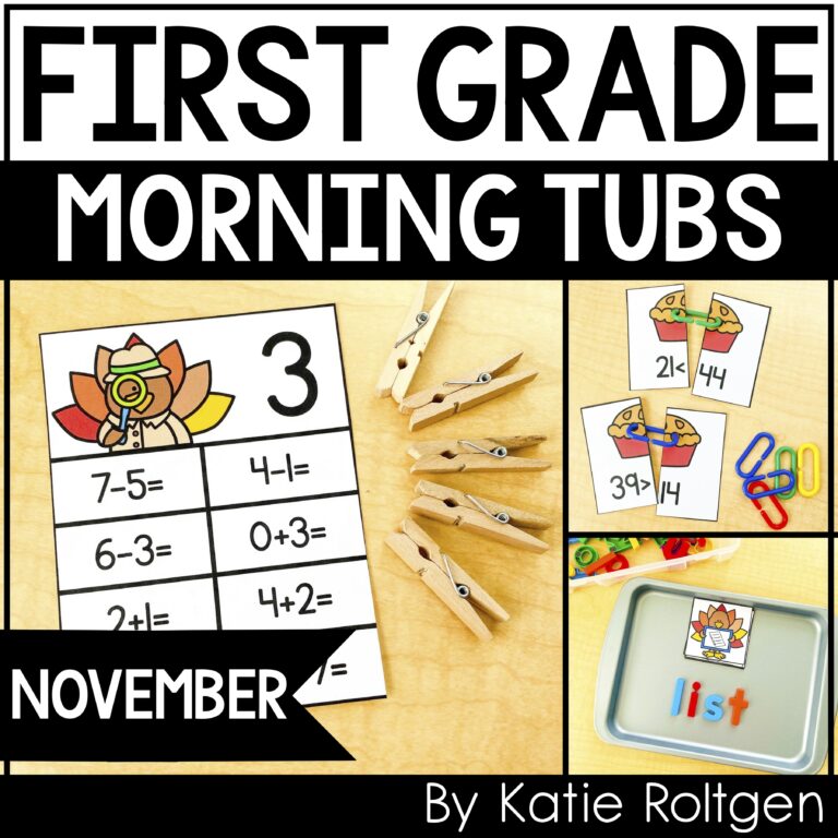 first grade morning tubs for november