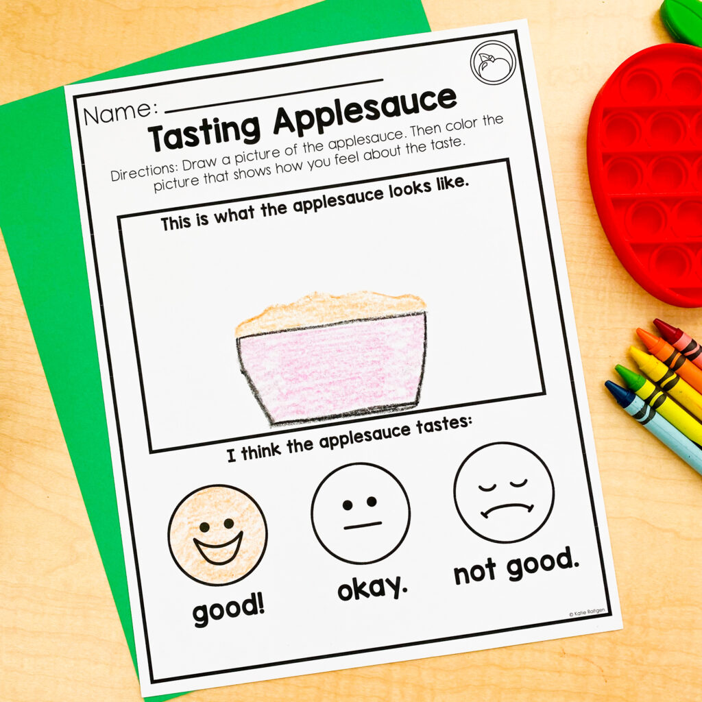 apple tasting crockpot applesauce kindergarten