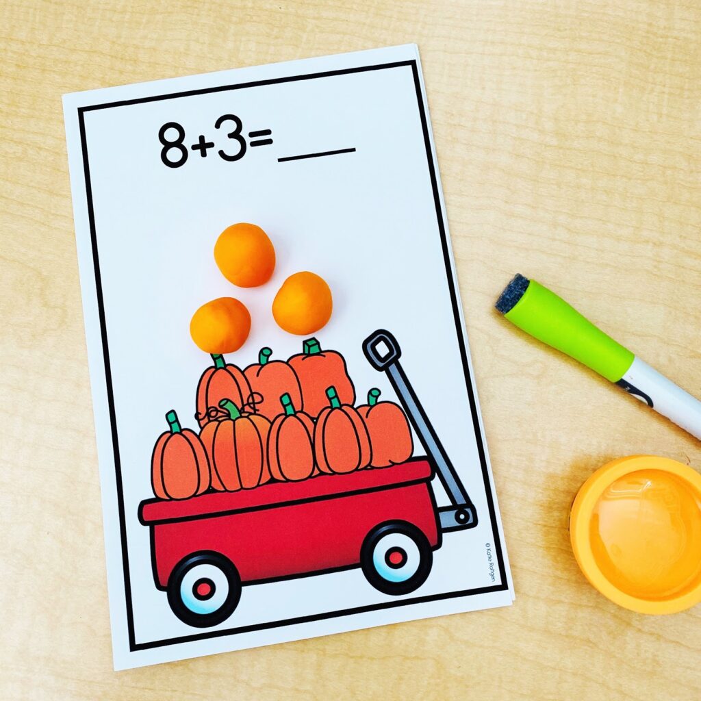 hands on math activities for october in first grade