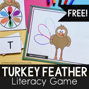 turkey literacy game freebie