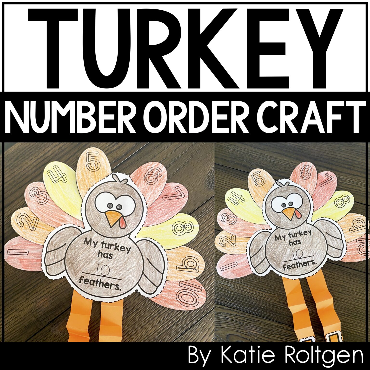 Turkey Order.pdf Turkey Number Order Craft - Thanksgiving Activity for Preschool and ...