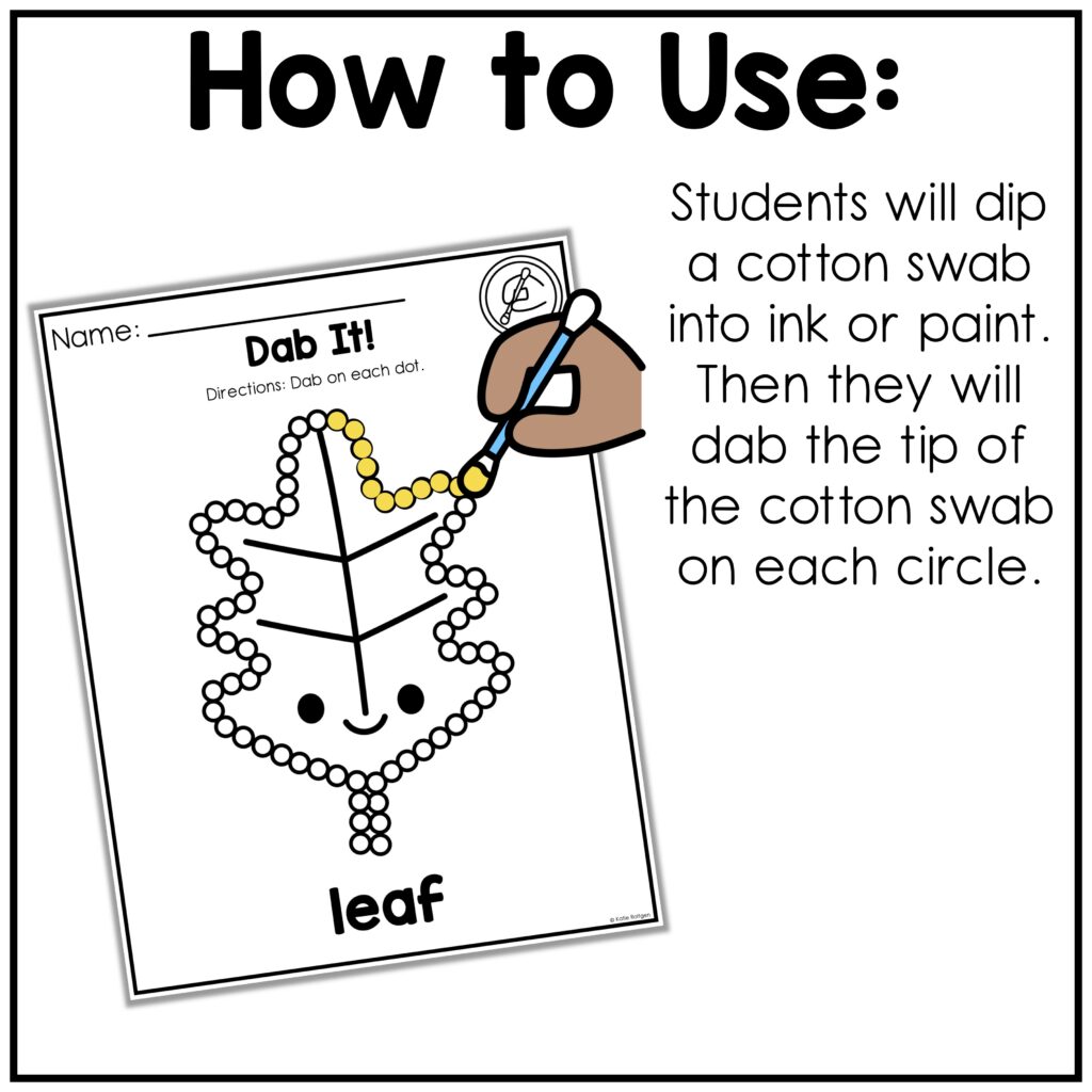 Fall Dabbing Pages for Fine Motor Practice - Katie Roltgen Teaching