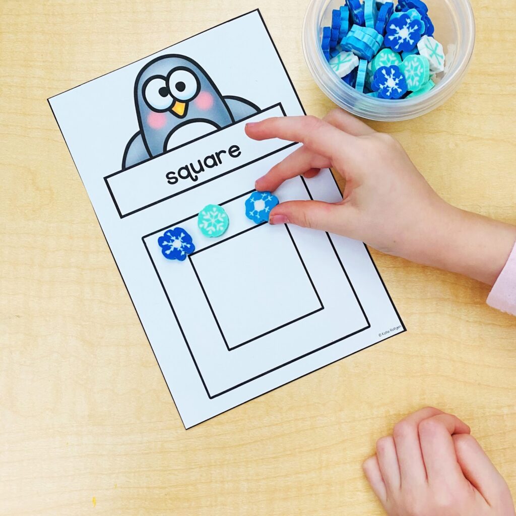 review established routines with penguin fine motor activities
