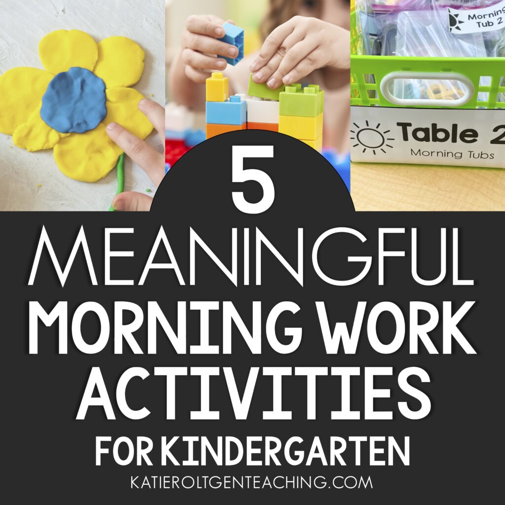 5 morning work activities for kindergarten