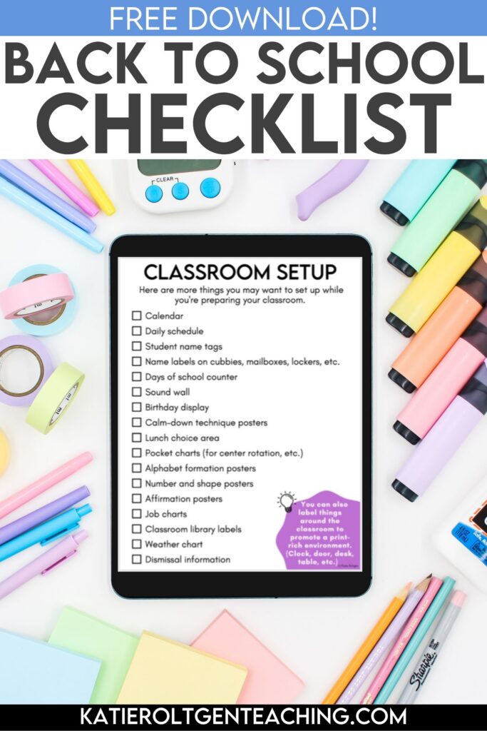 back to school checklist