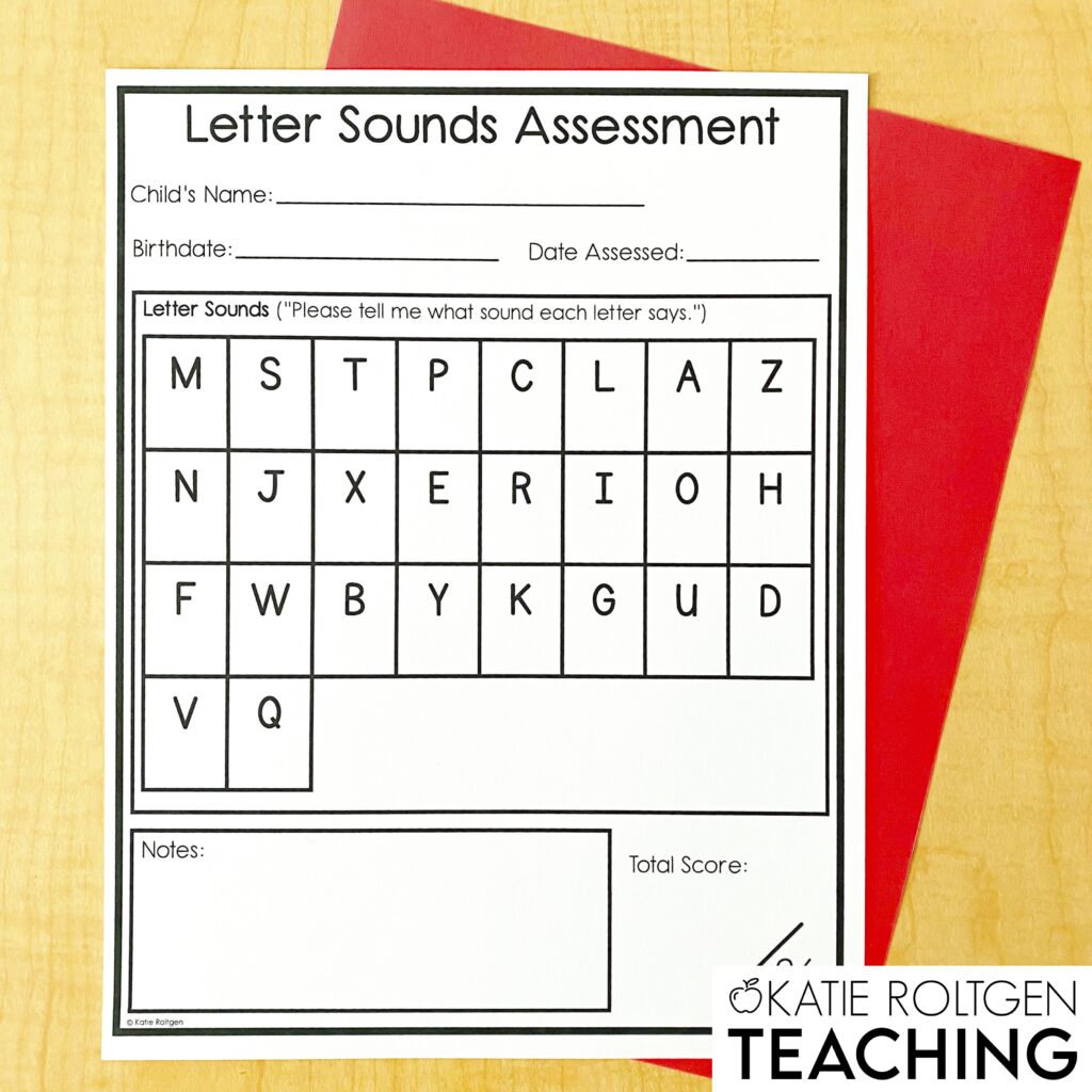alphabet kindergarten assessment printable