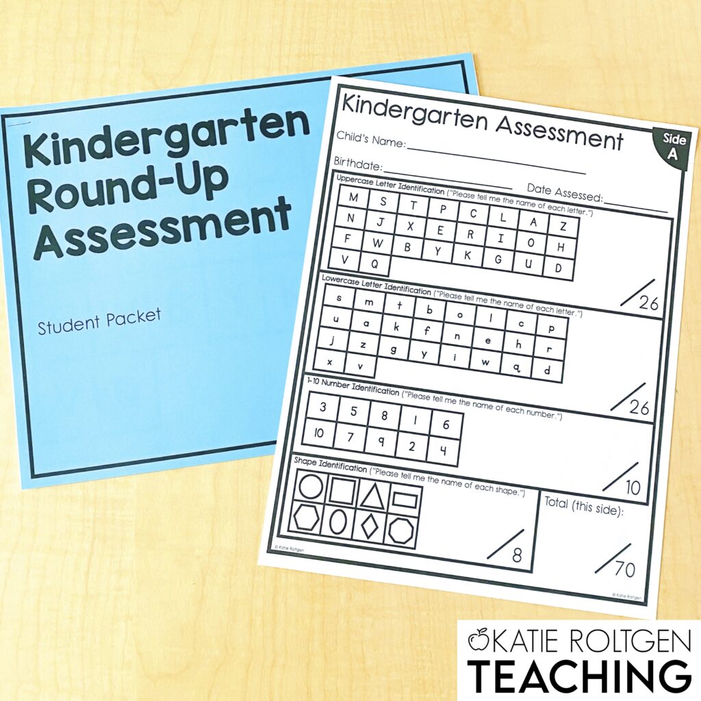 kindergarten math assessment printable