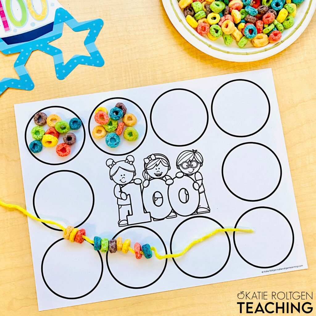 100th day of school snack
100th day of kindergarten math activities
free 100th day counting mat