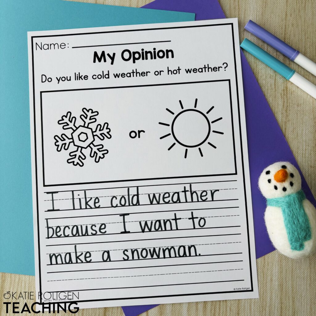 snowman winter theme for kindergarten