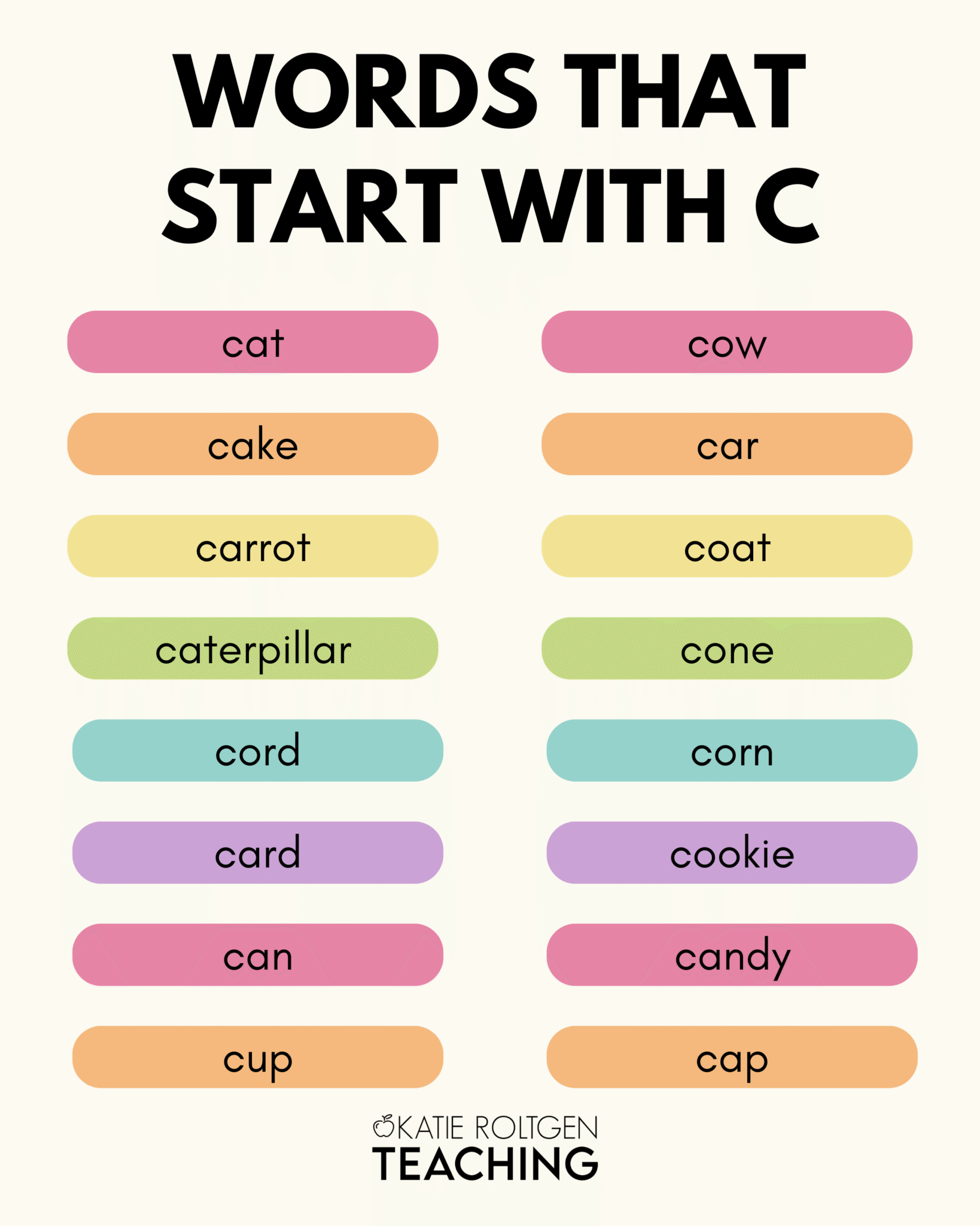 Activities for Teaching About the Letter C - Katie Roltgen Teaching