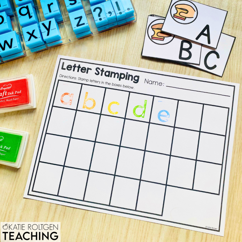 kindergarten alphabet stamping center