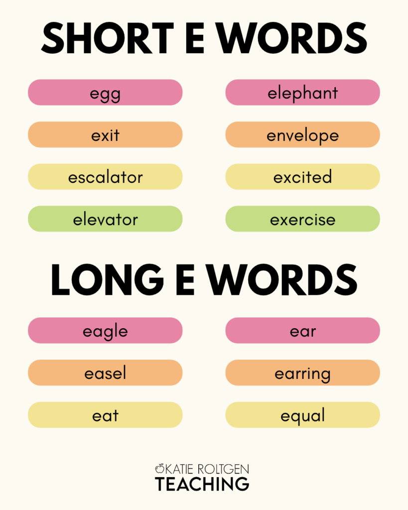 words that begin with the letter e
